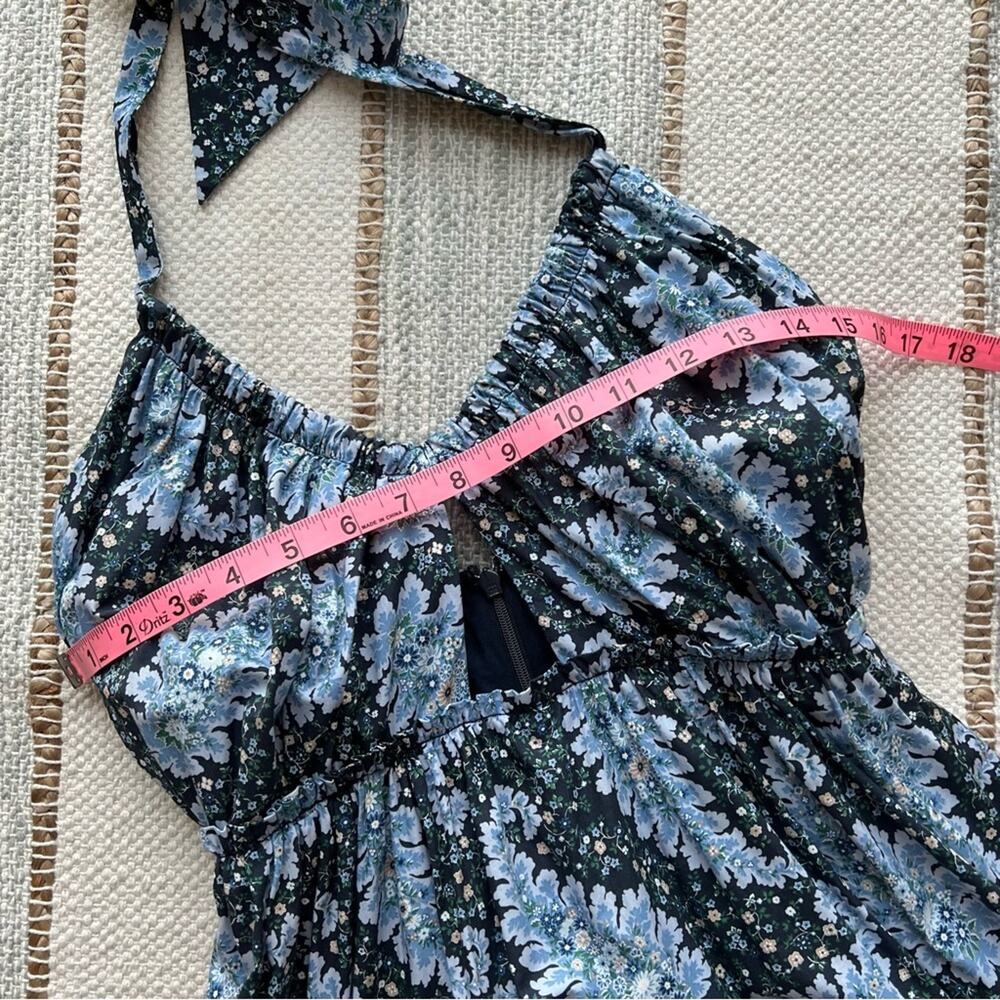 J. Crew Collection Ratti Blue Floral Cut-Out Halter Midi Dress Women’s Size 2 - Picture 6 of 9